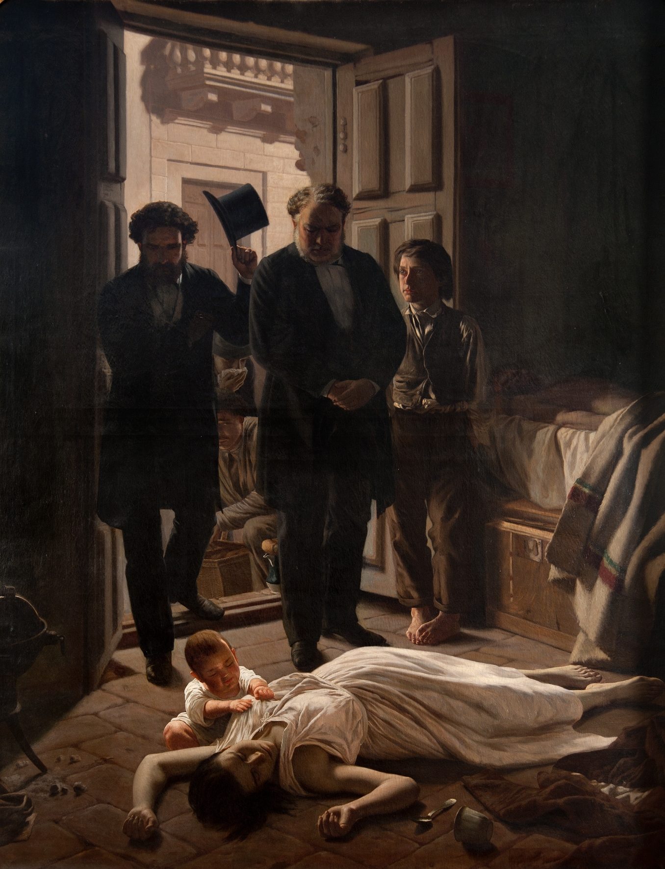 Un episodio de la fiebre amarilla en Buenos Aires (c.1871) by Juan Manuel Blanes, Montevideo (Wikimedia Commons).jpg